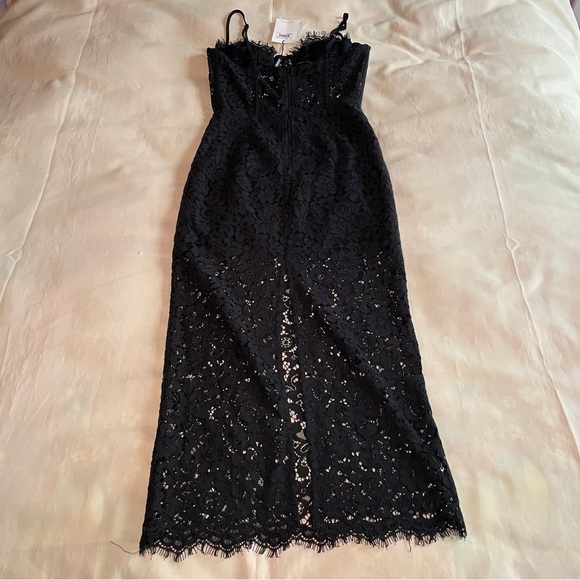 NEW! Bardot- Olina Corset Midi Dress in Black Size Small Lace Corset LBD - Picture 6 of 11